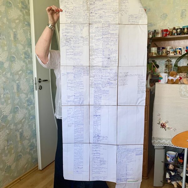 Sharing the family tree at a family gathering