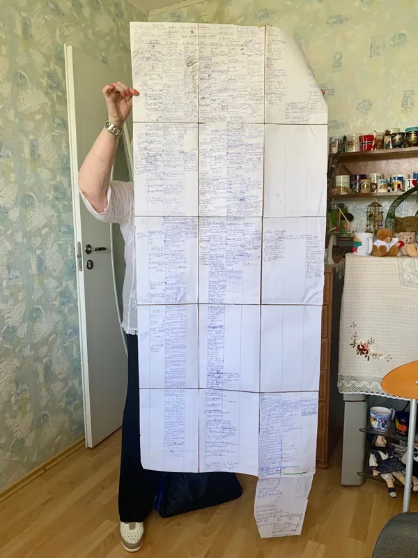 Sharing the family tree at a family gathering